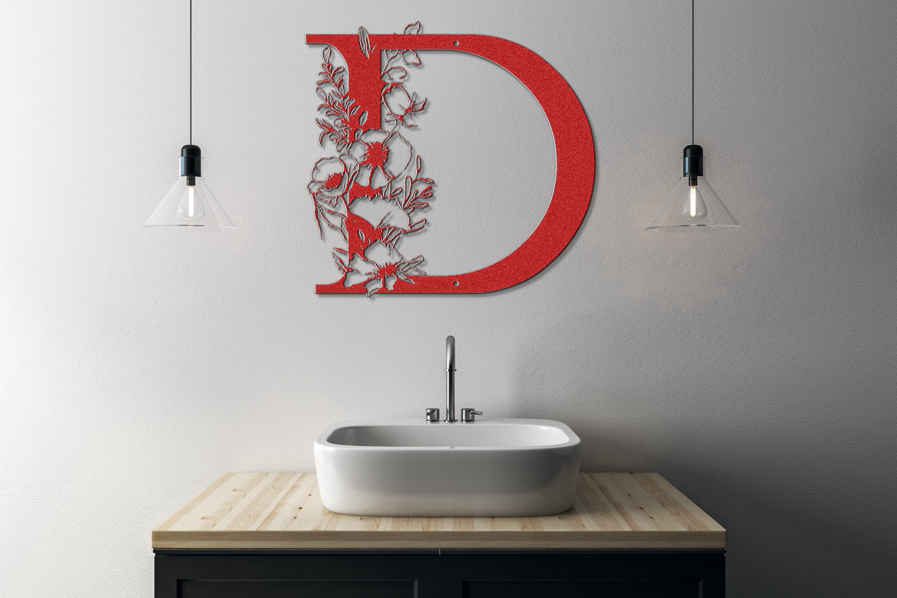 Floral D monogram