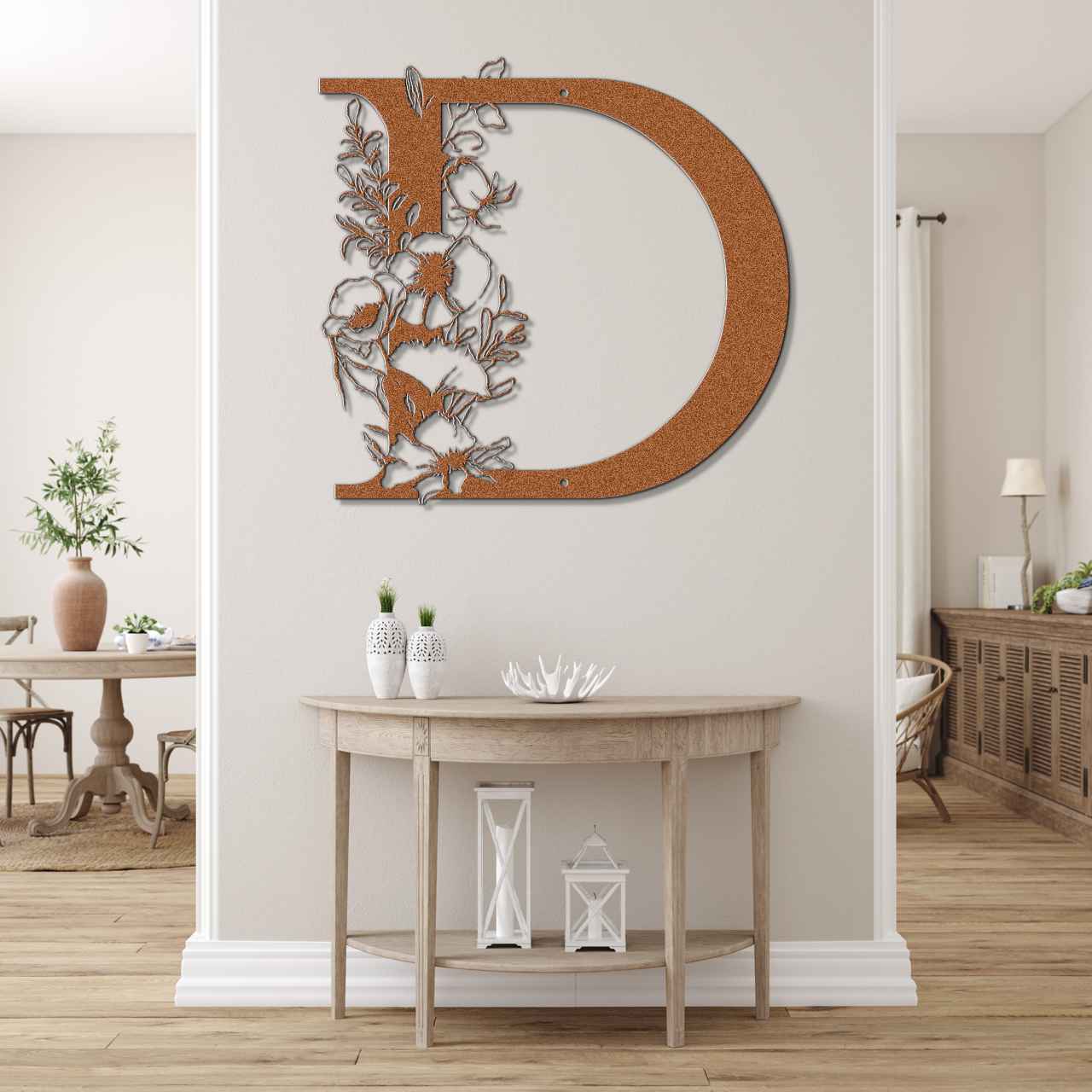 Floral D monogram