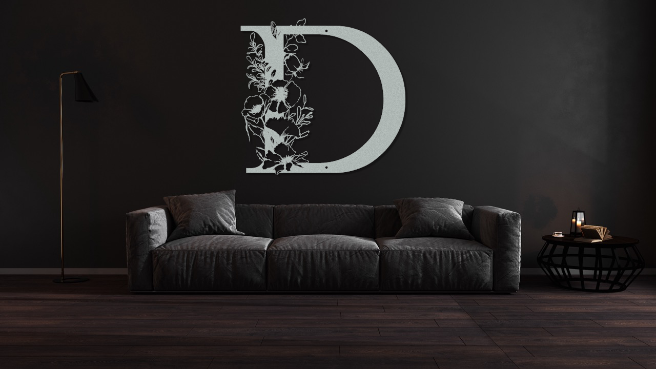 Floral D monogram