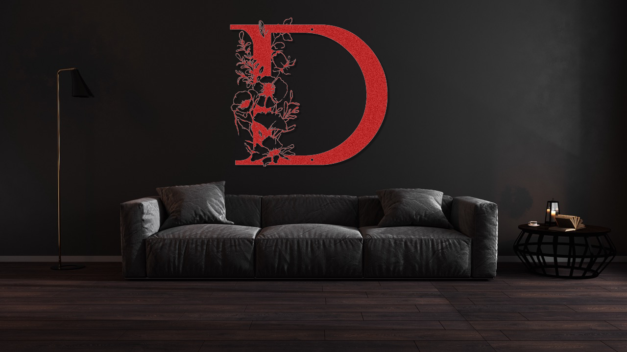 Floral D monogram
