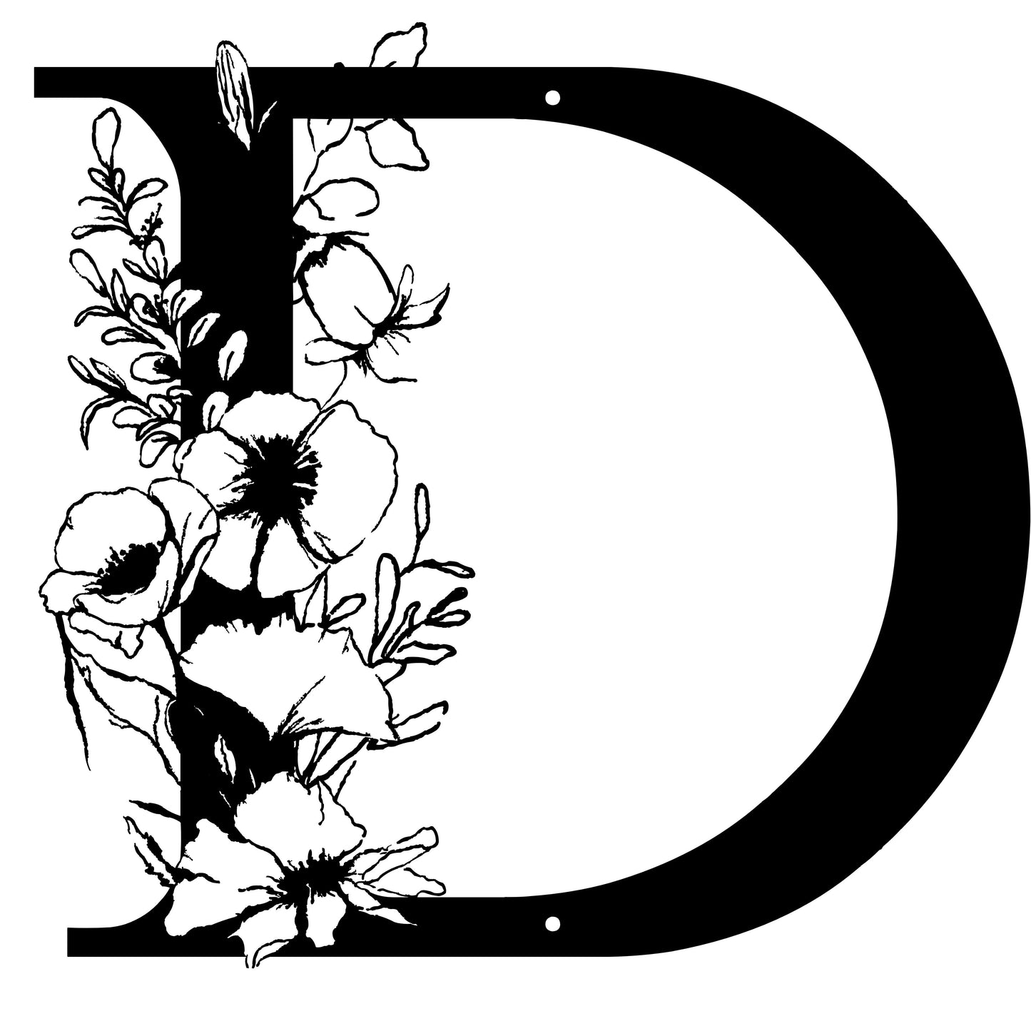 Floral D monogram