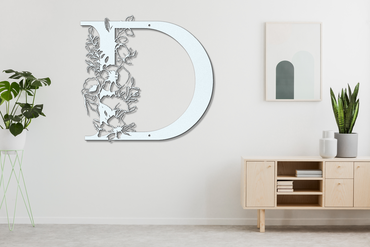 Floral D monogram