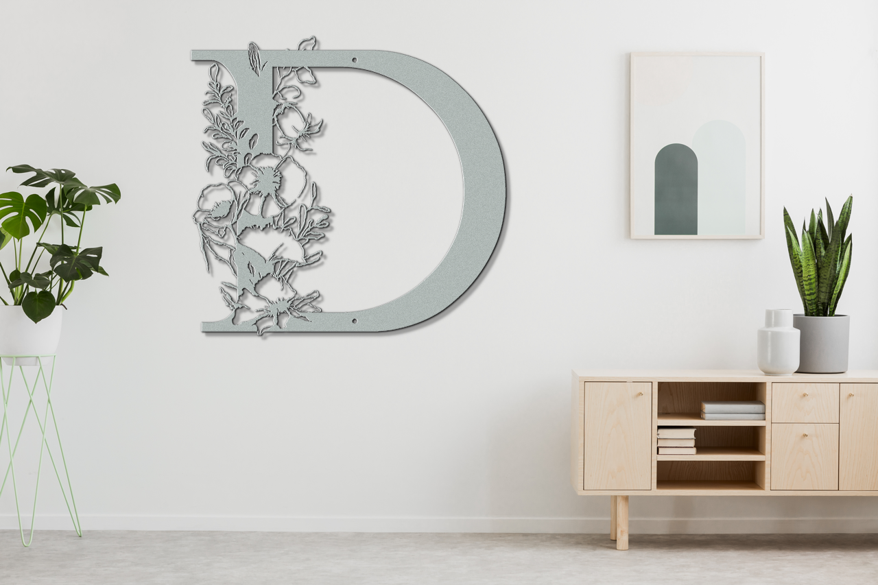 Floral D monogram
