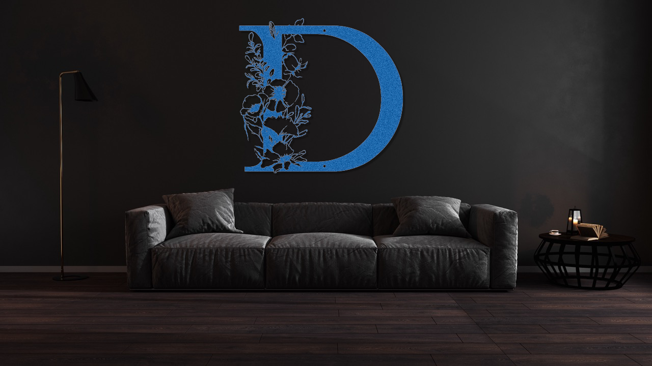 Floral D monogram