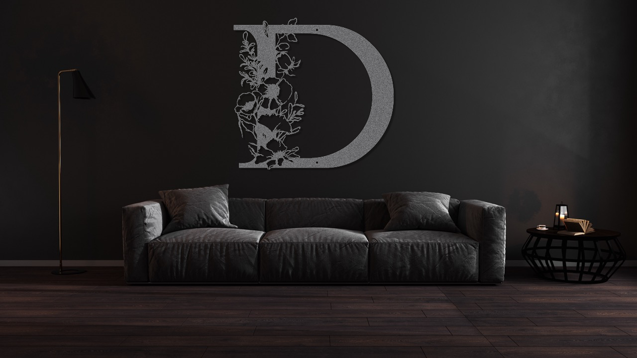 Floral D monogram