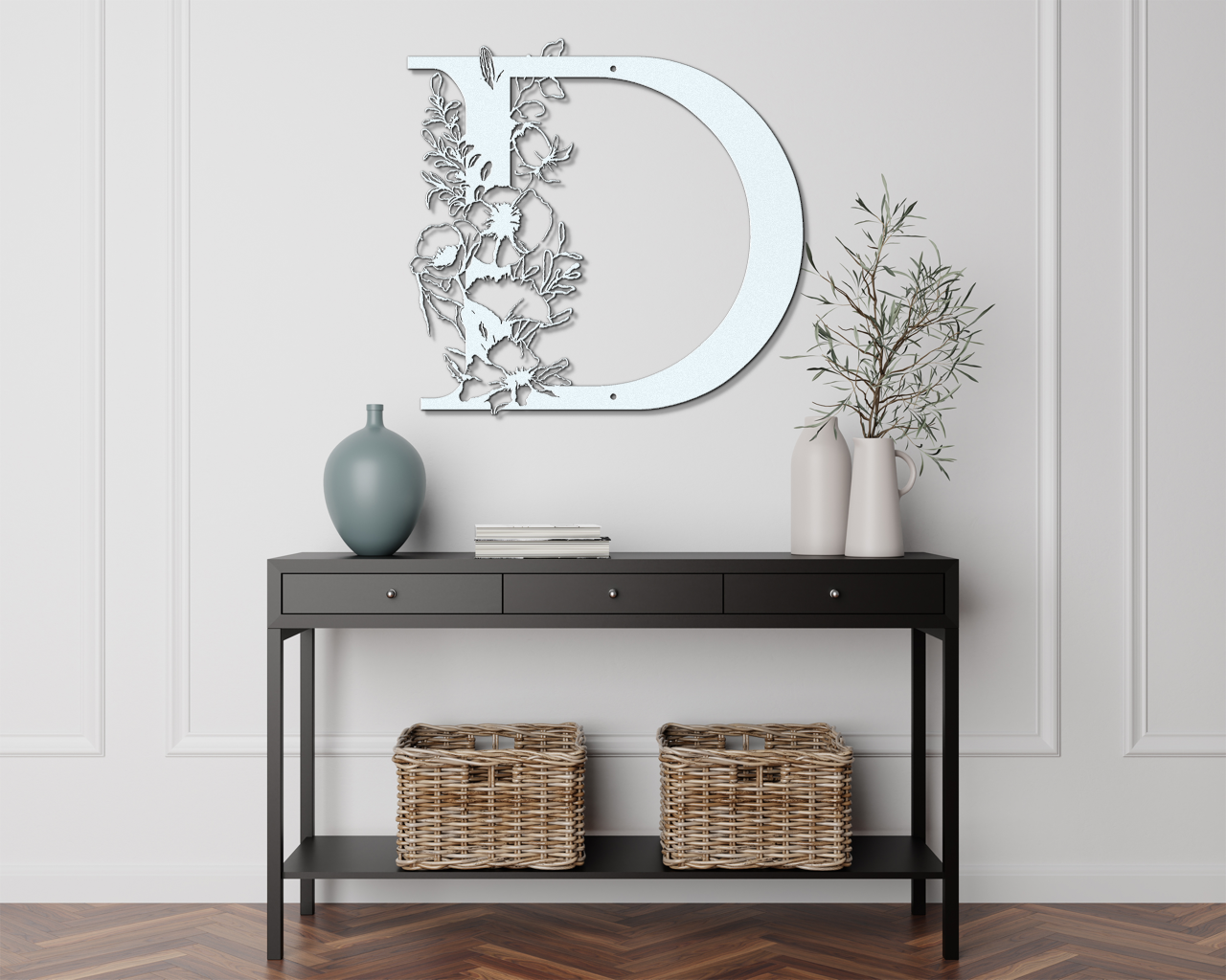 Floral D monogram