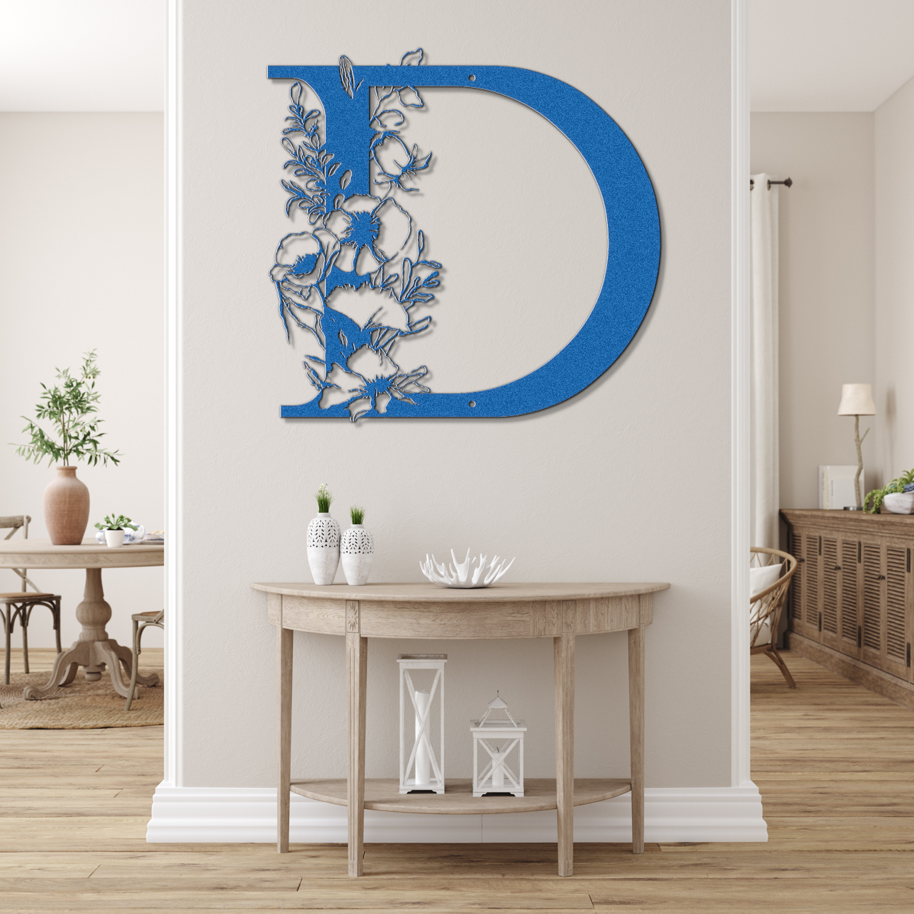 Floral D monogram