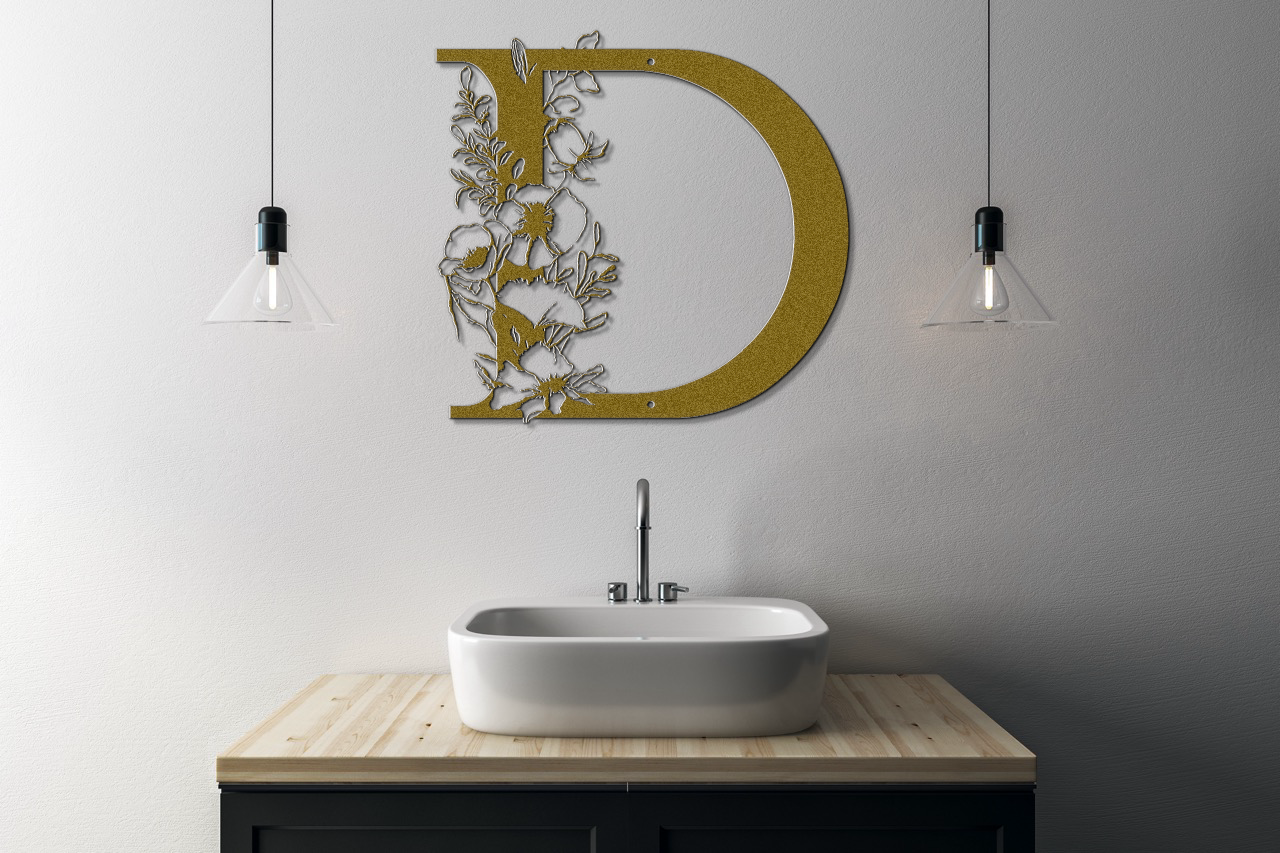 Floral D monogram