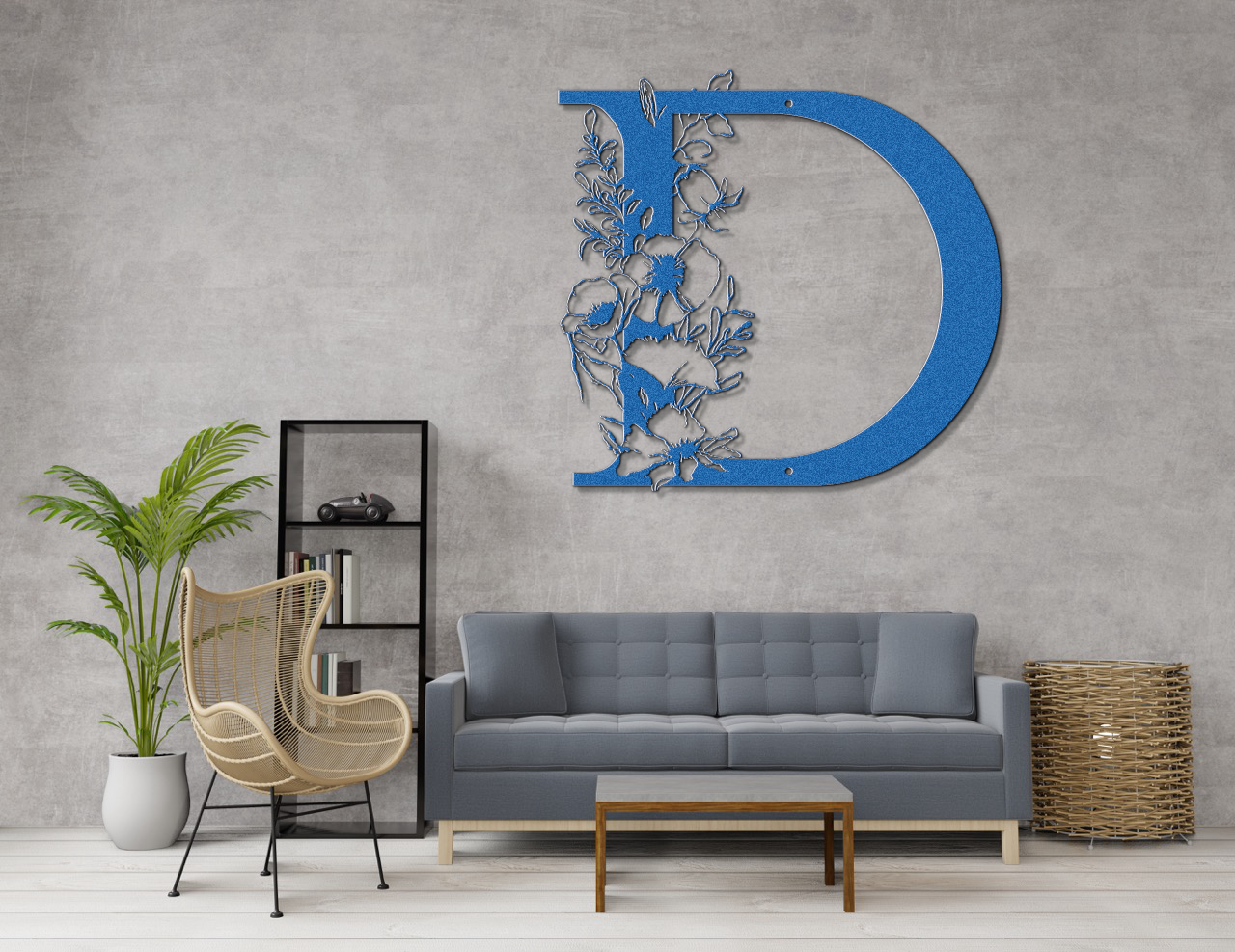 Floral D monogram