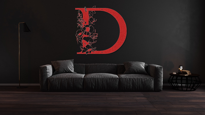 Floral D monogram