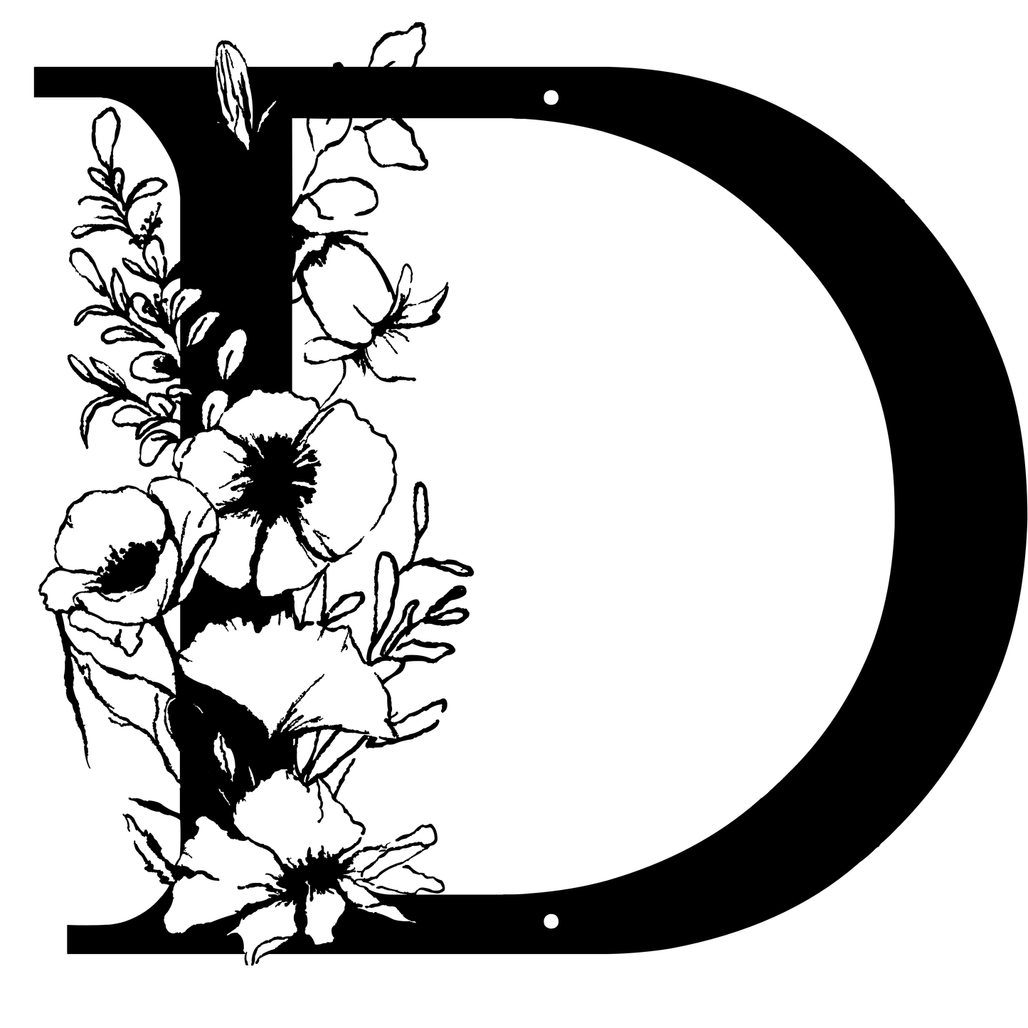 Floral D monogram