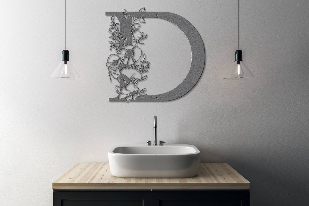 Floral D monogram