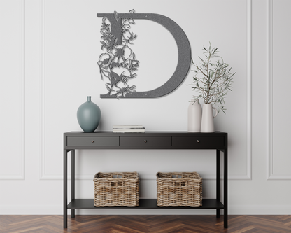 Floral D monogram