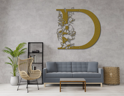 Floral D monogram