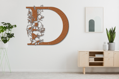 Floral D monogram
