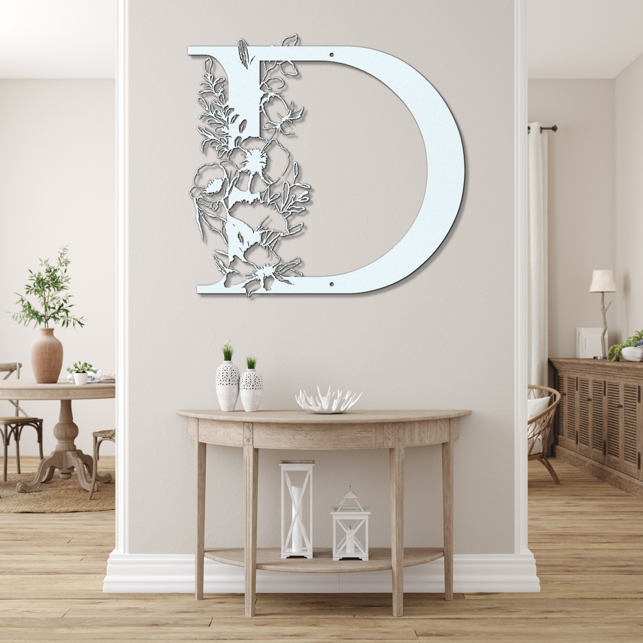 Floral D monogram