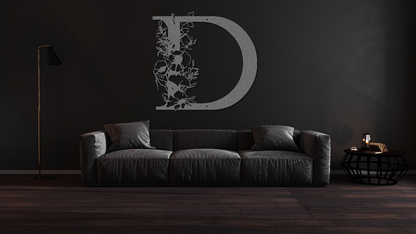 Floral D monogram
