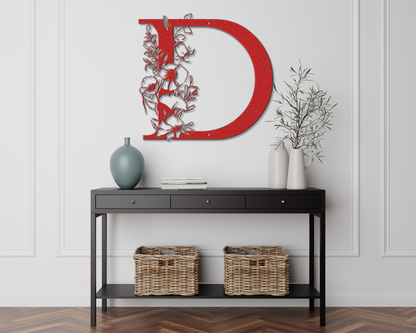 Floral D monogram