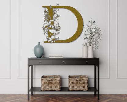 Floral D monogram